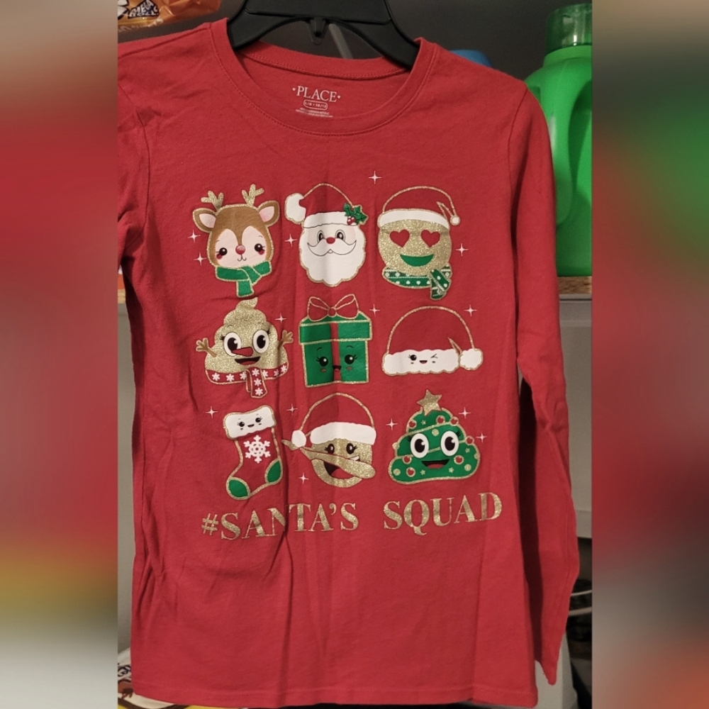 The Children's Place Red Santa's Squad Kids Shirt